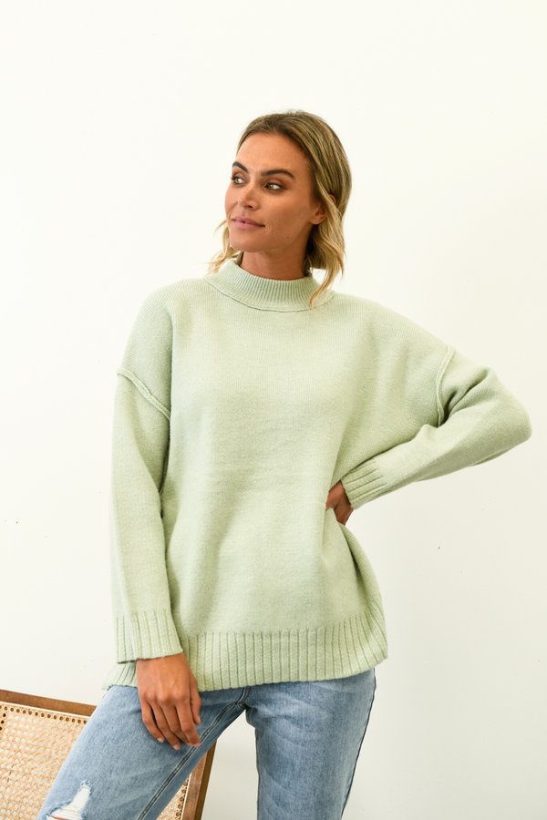 Green discount oversized jumper