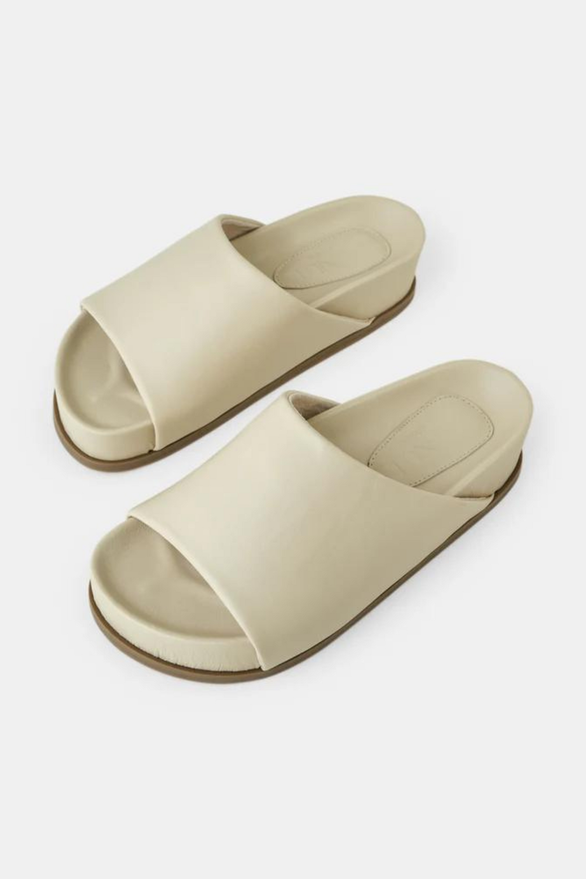 KENDALL LEATHER SLIDE - NUDE