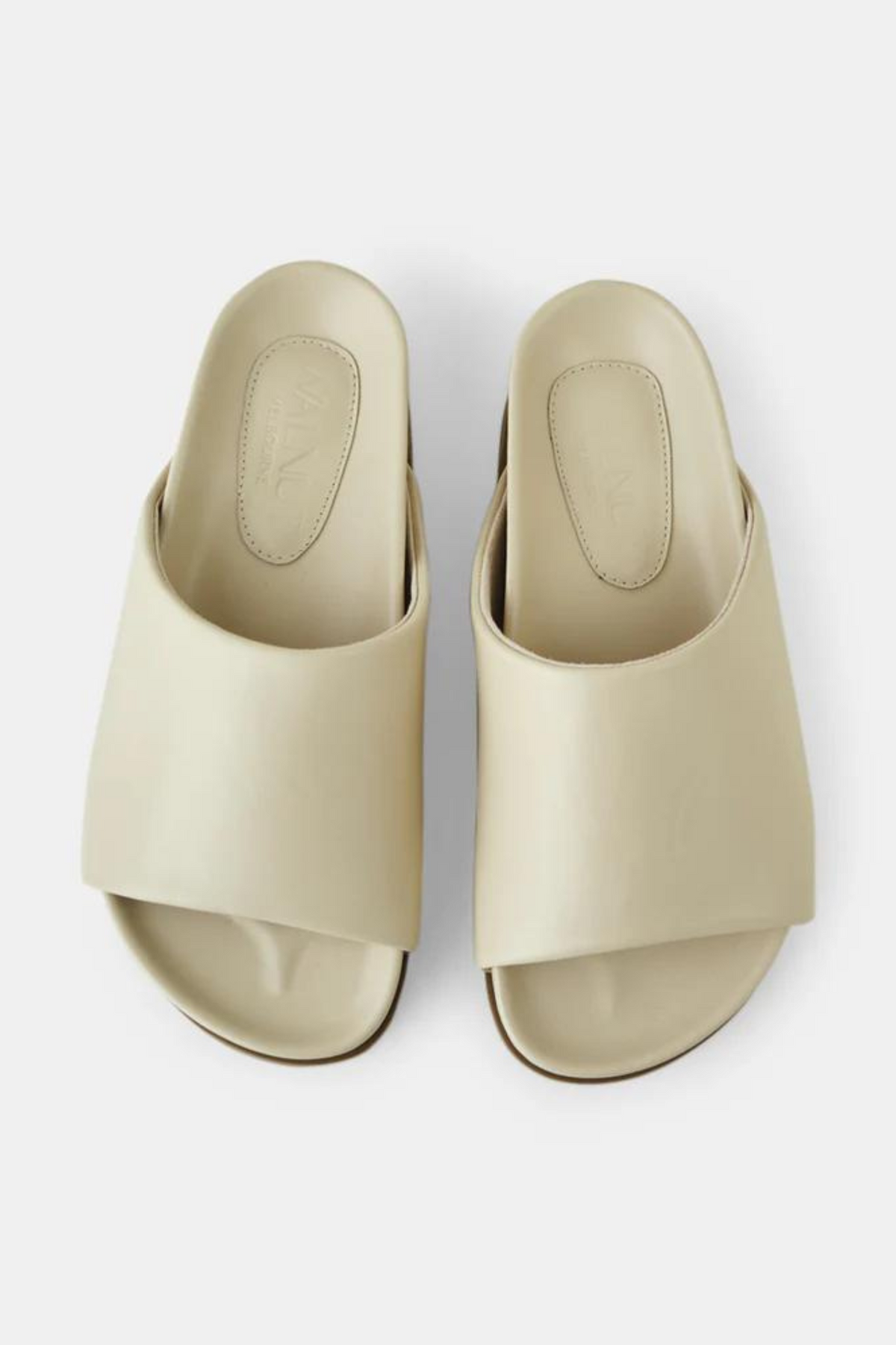 KENDALL LEATHER SLIDE - NUDE