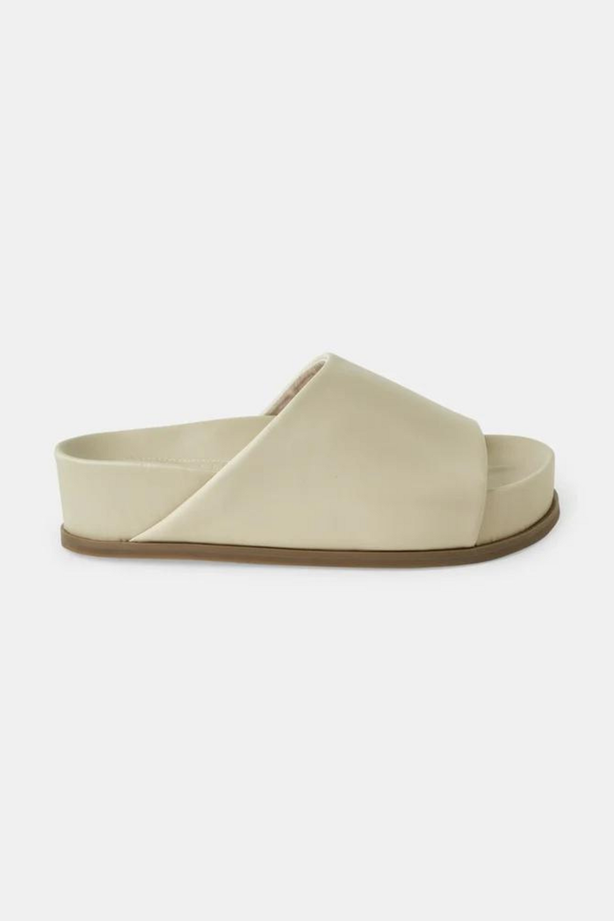 KENDALL LEATHER SLIDE - NUDE