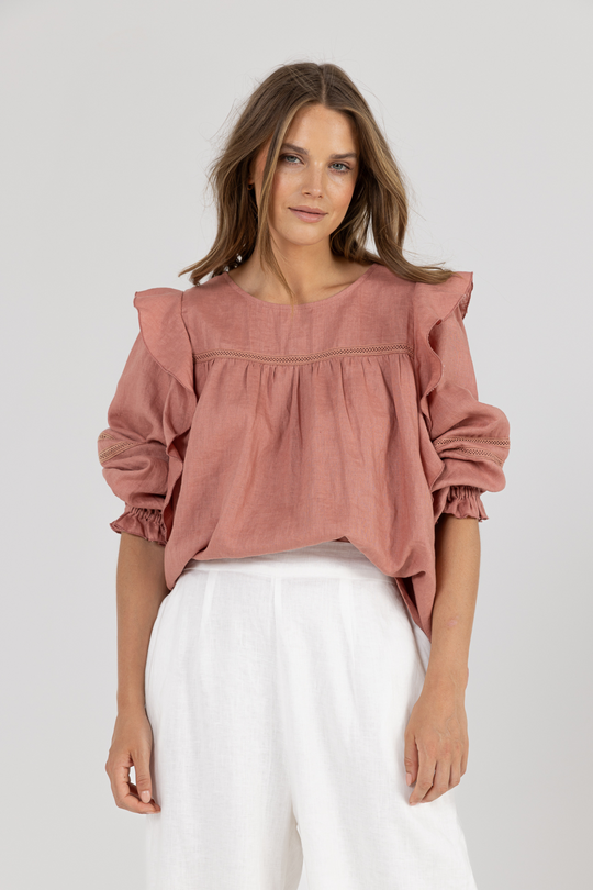 ALYSE BLOUSE - DUSTY ROSE