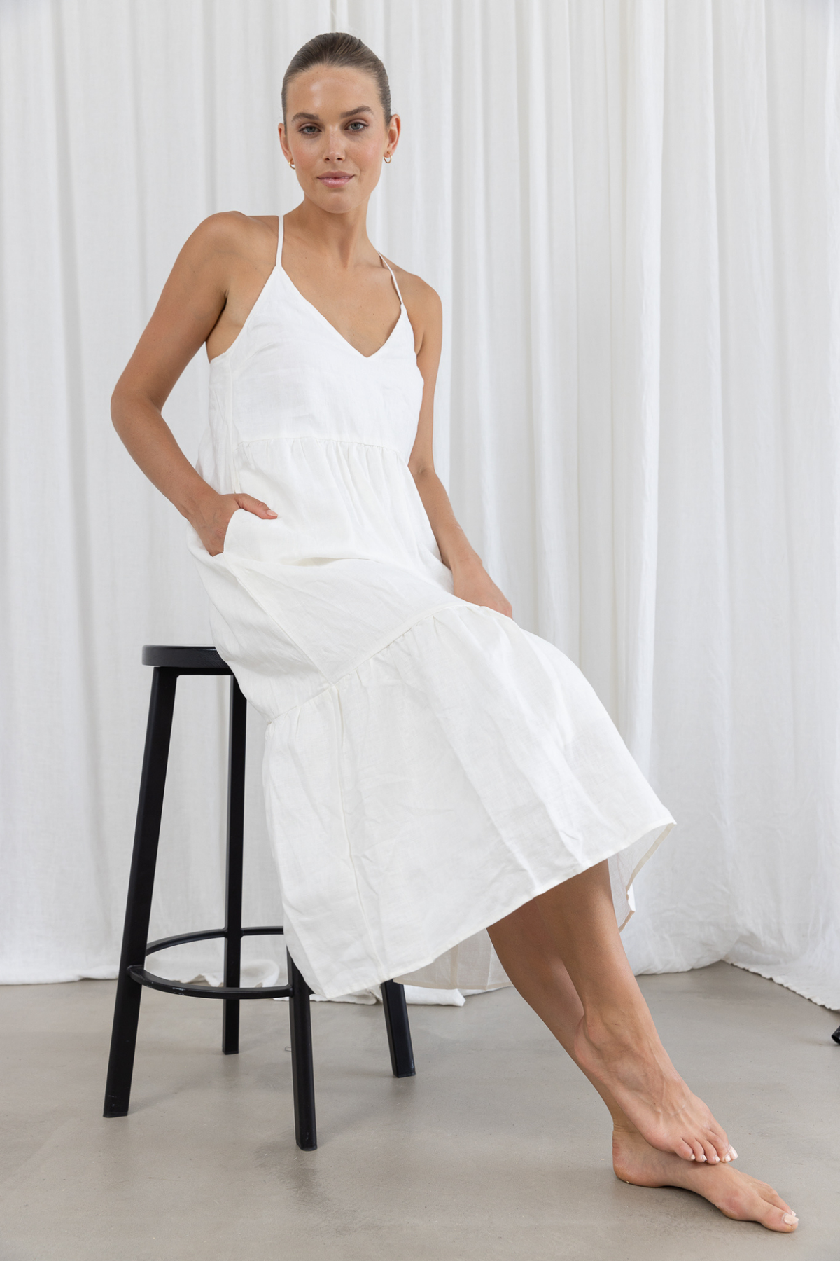 ALORA MIDI DRESS - WHITE