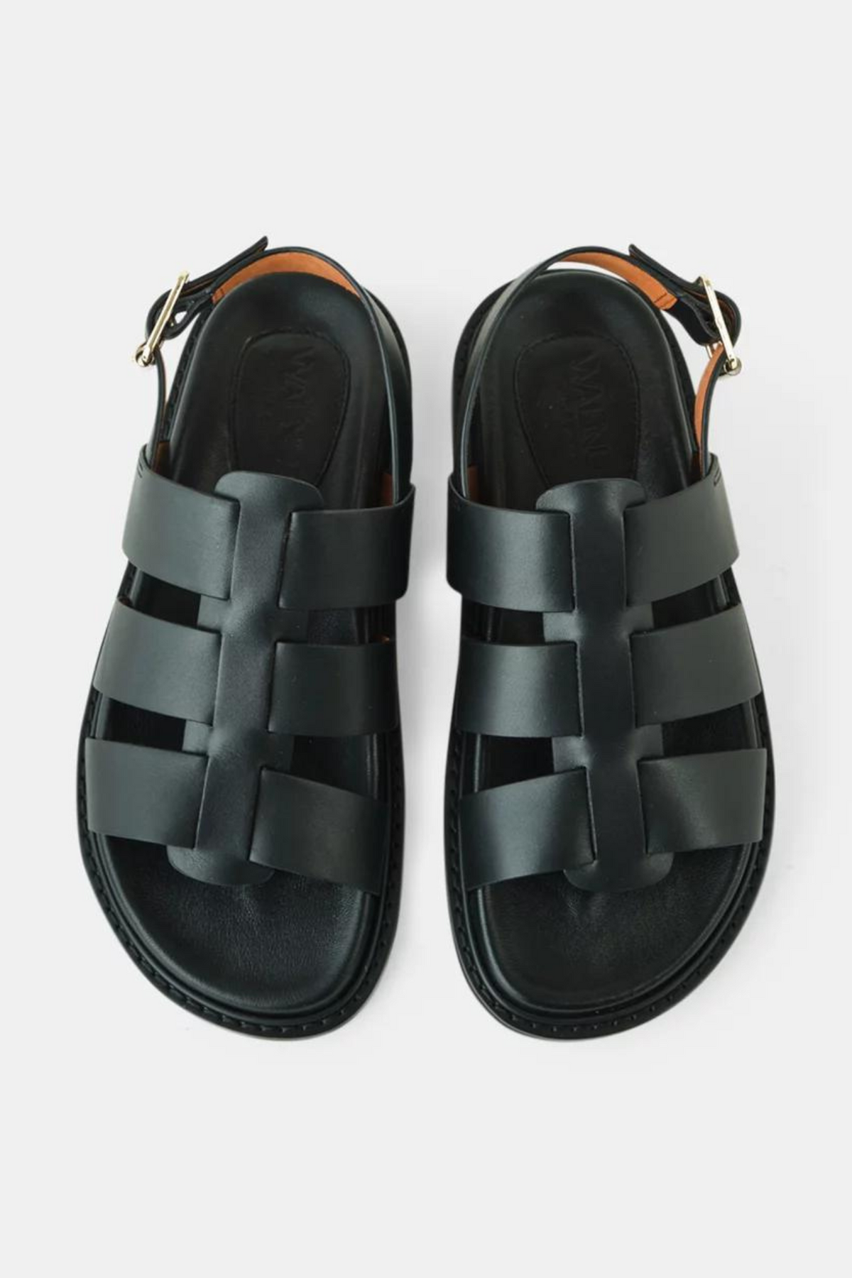 DAKOTA LEATHER SLIDE - BLACK