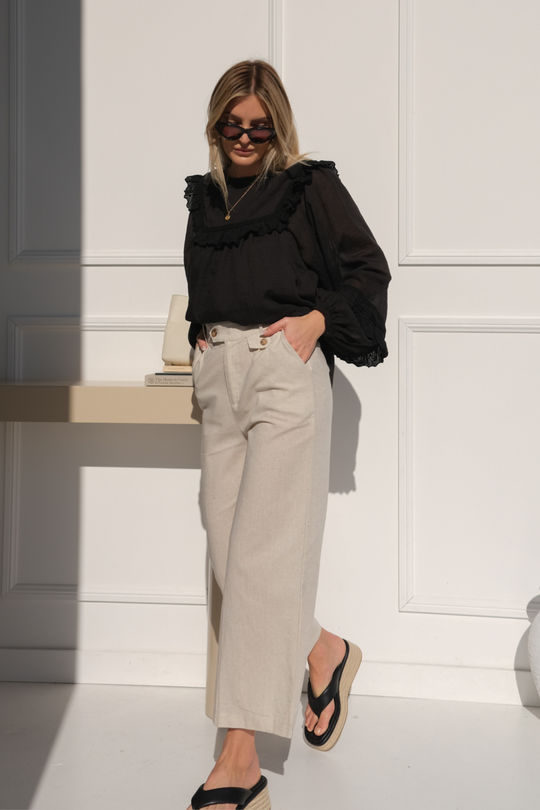 BILLIE LINEN PANT - OAT