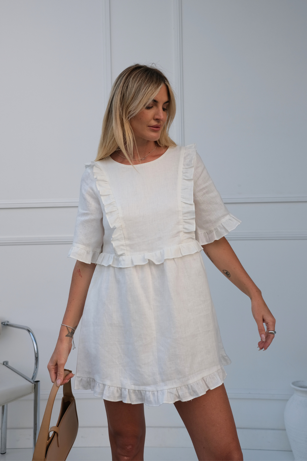EVIE MINI DRESS - White