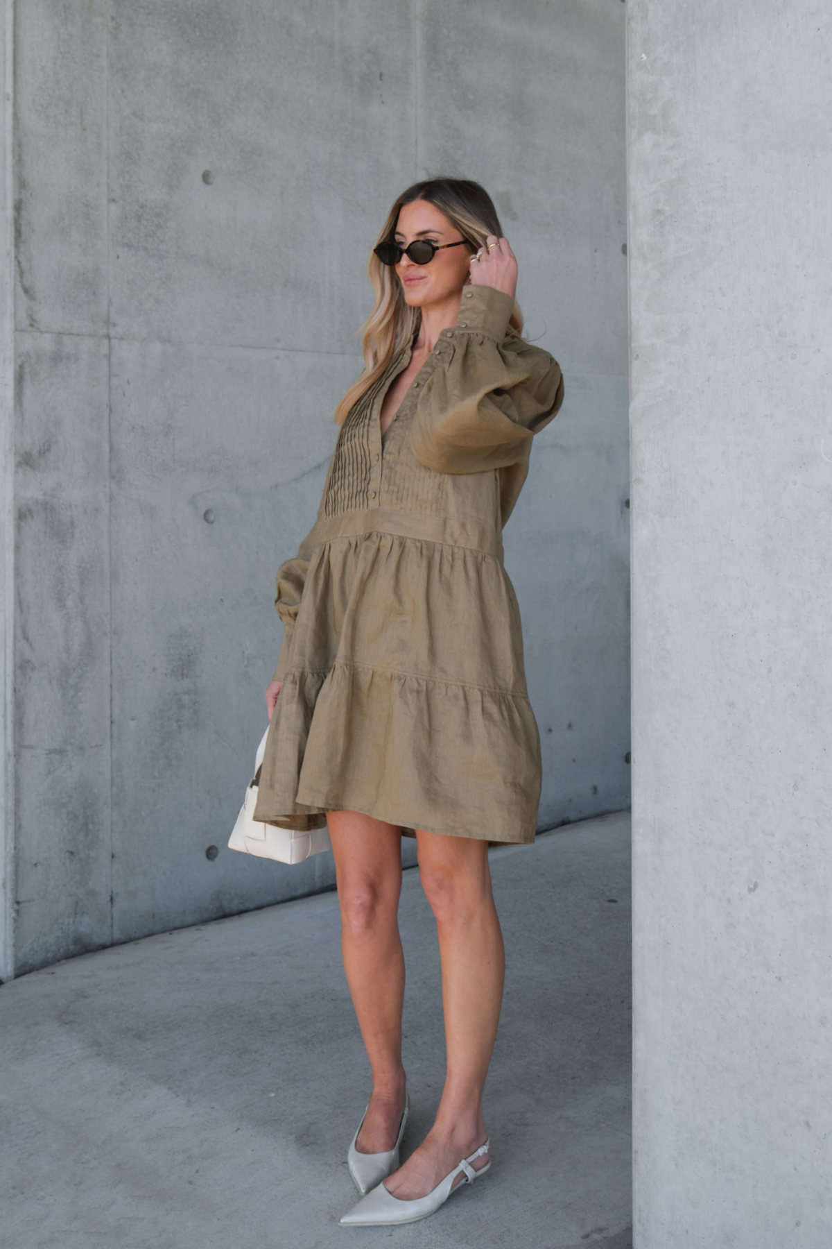 LINDSAY DRESS - KHAKI