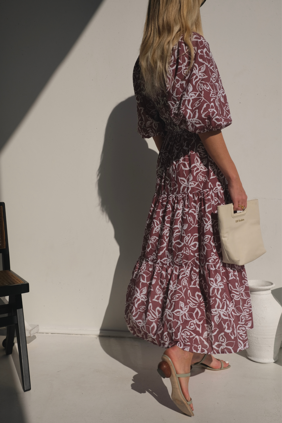 AURORA MIDI DRESS - SANGRIA