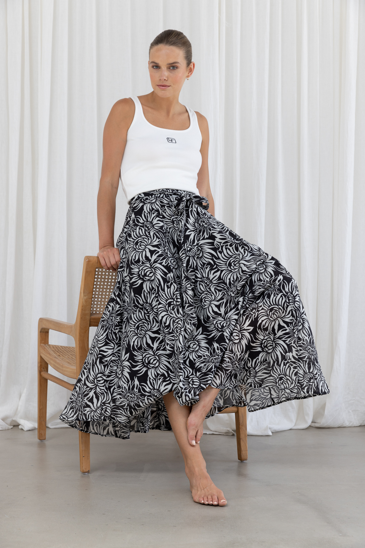 ELENA SKIRT - MIDNIGHT FLORAL