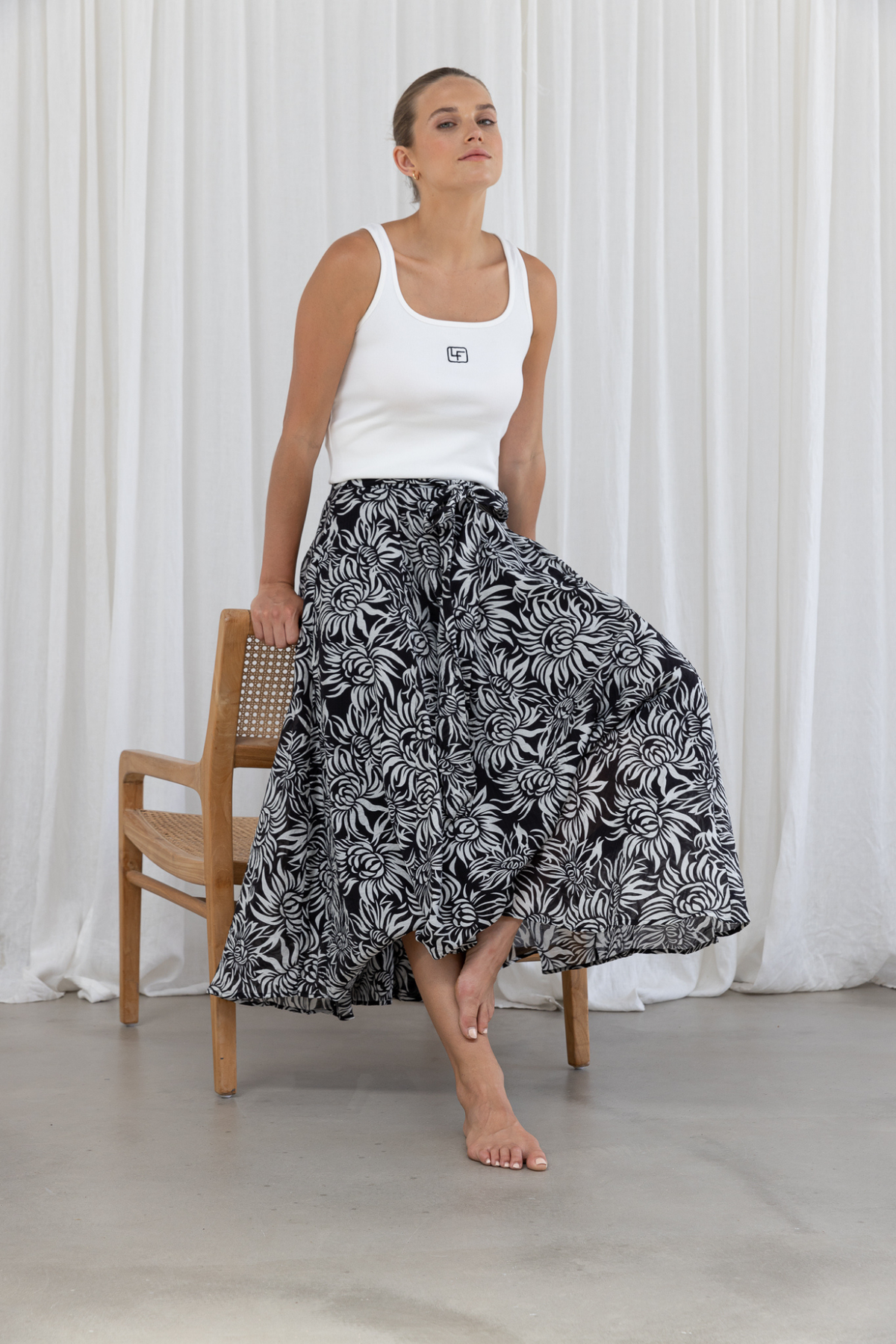 ELENA SKIRT - MIDNIGHT FLORAL