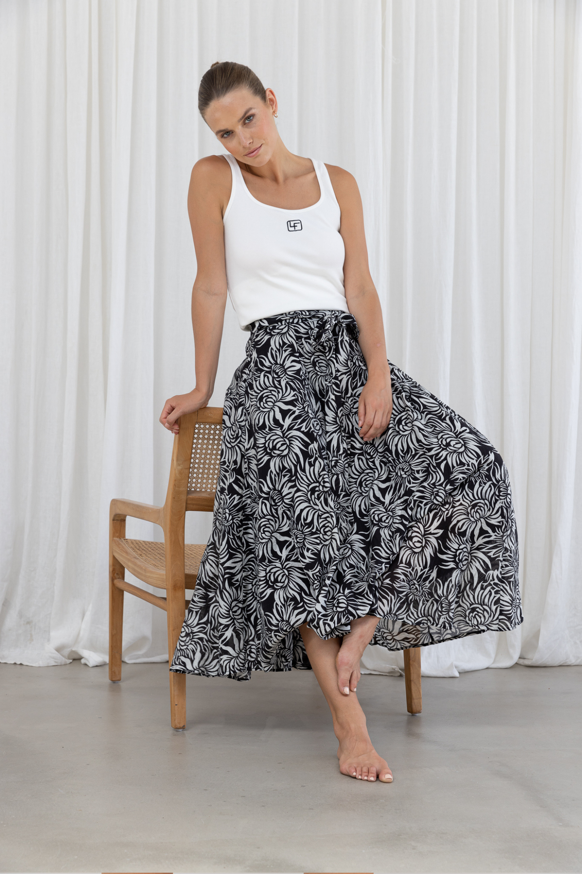 ELENA SKIRT - MIDNIGHT FLORAL