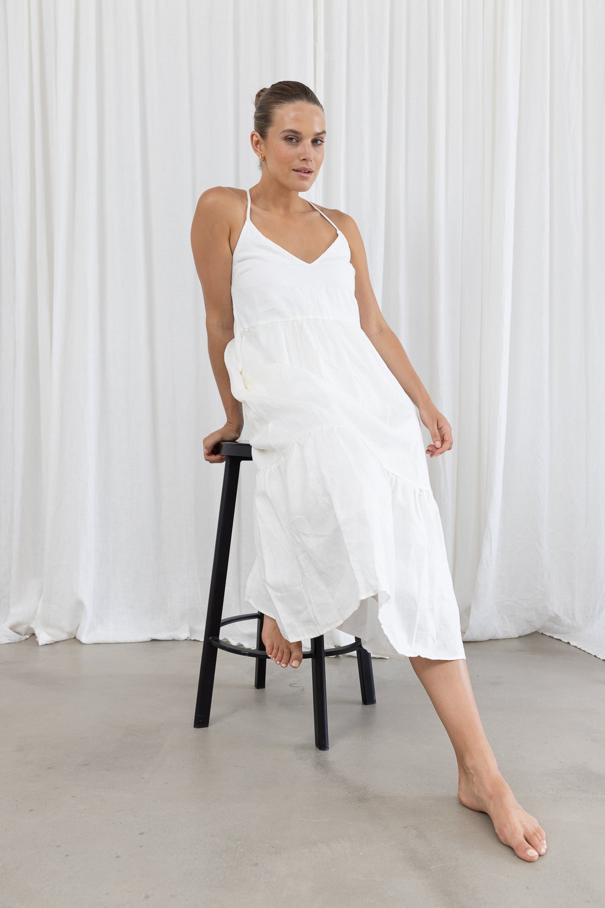 ALORA MIDI DRESS - WHITE