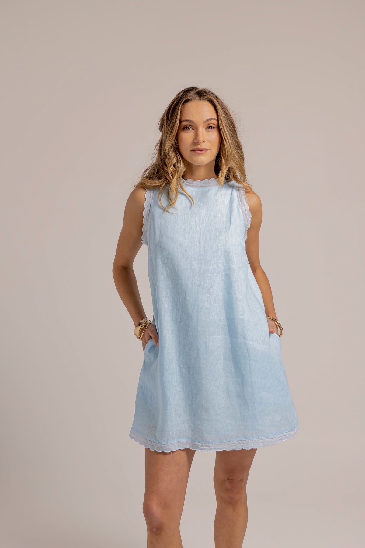 OLSEN DRESS - BABY BLUE