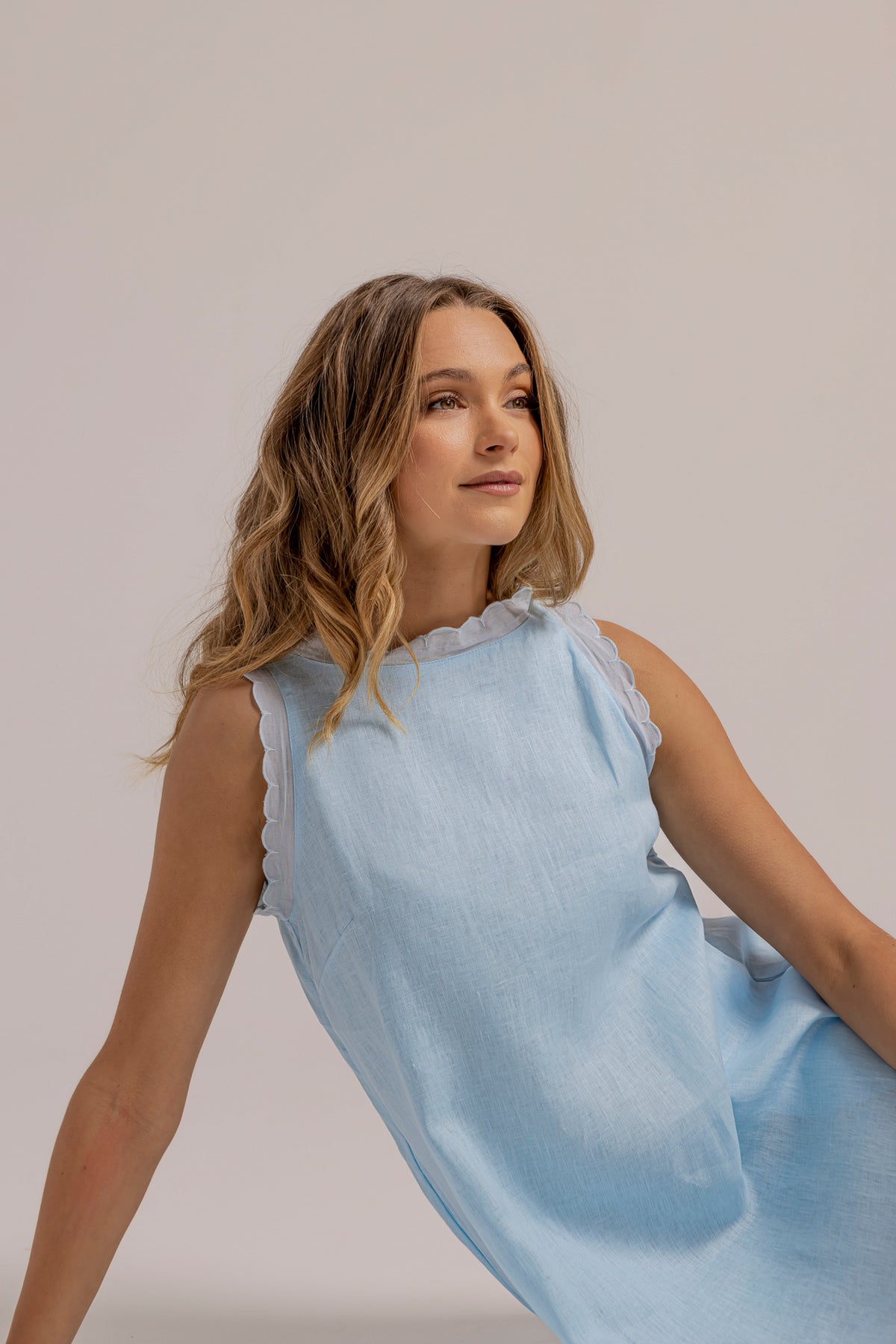 OLSEN DRESS - BABY BLUE