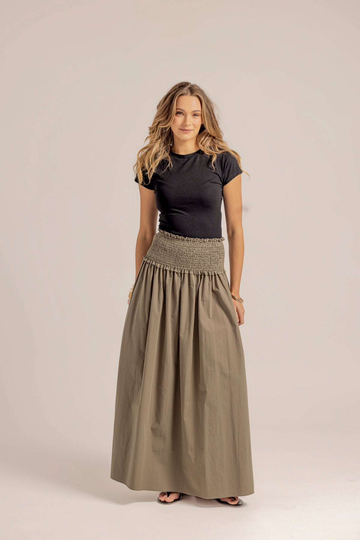 HALLIE SKIRT - KHAKI
