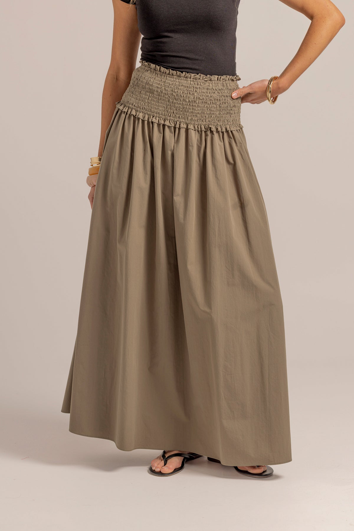 HALLIE SKIRT - KHAKI