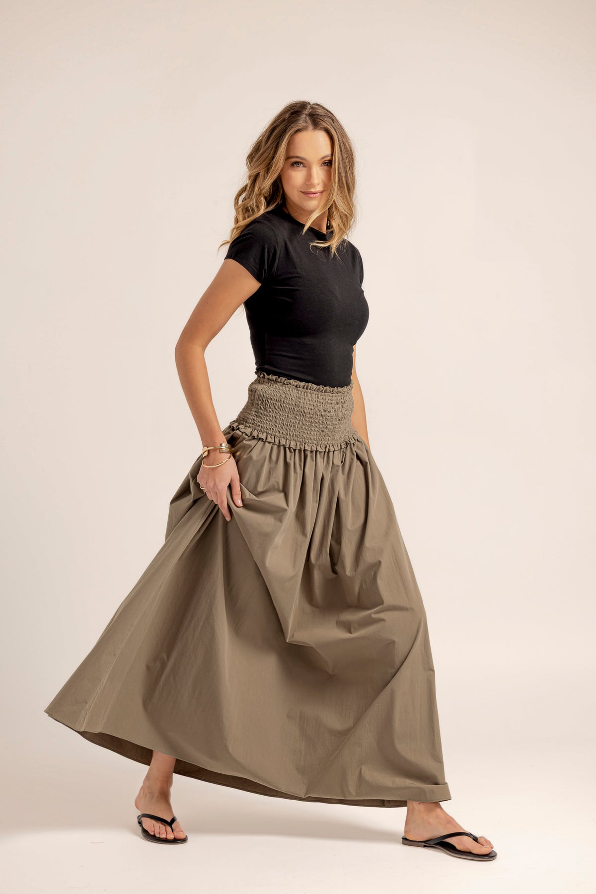 HALLIE SKIRT - KHAKI