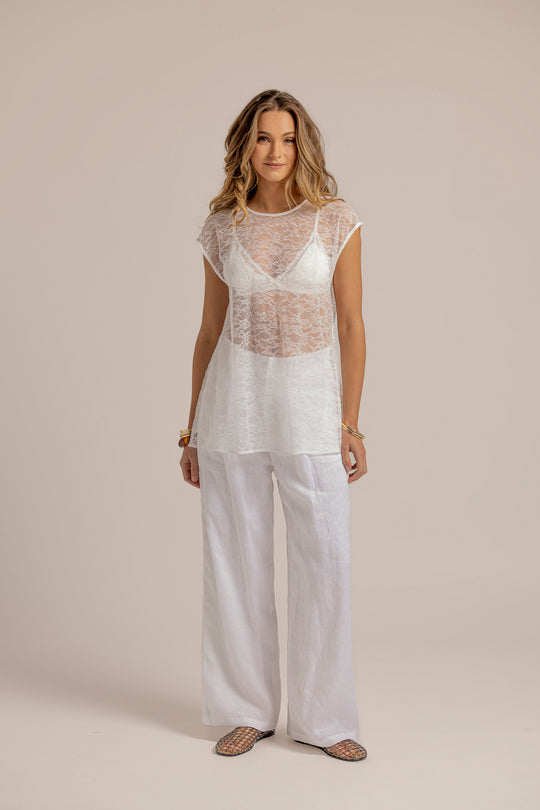 LOULA LACE TOP - WHITE