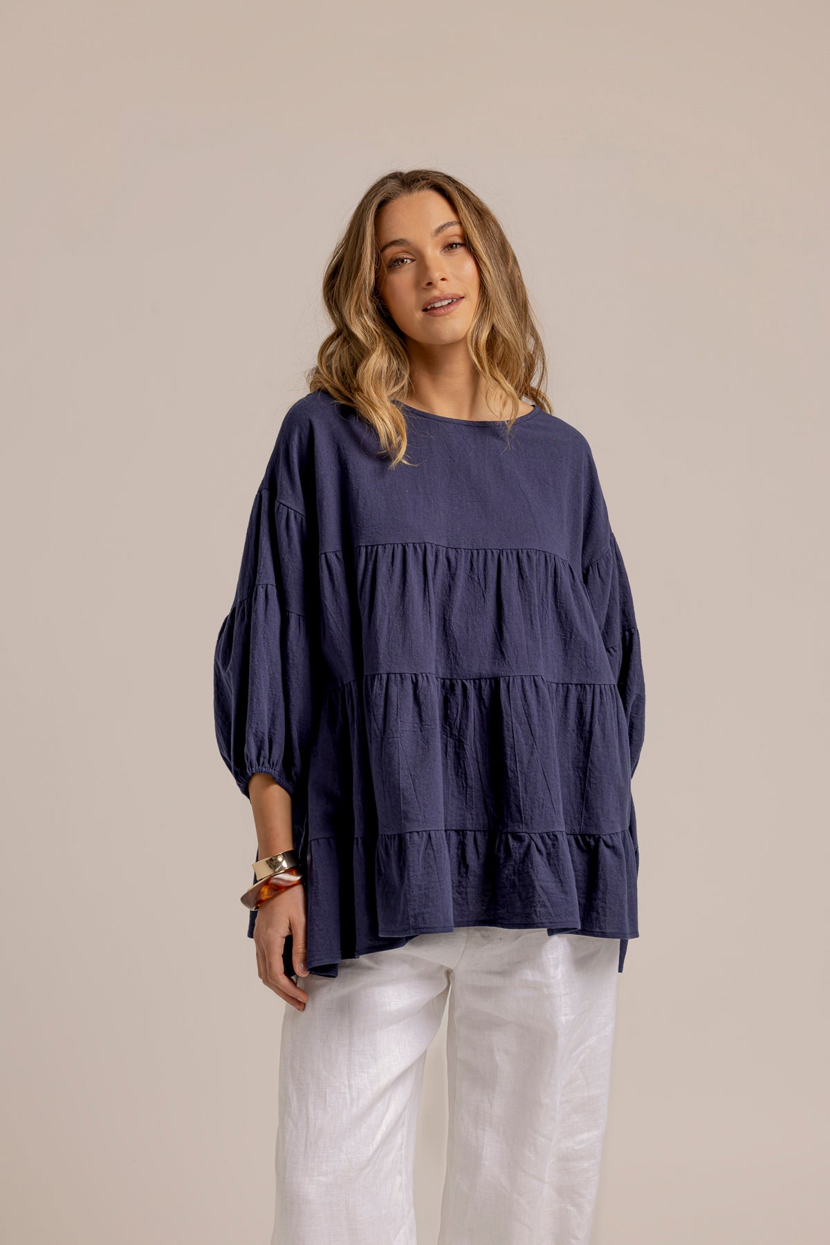 MAYA BLOUSE - NAVY