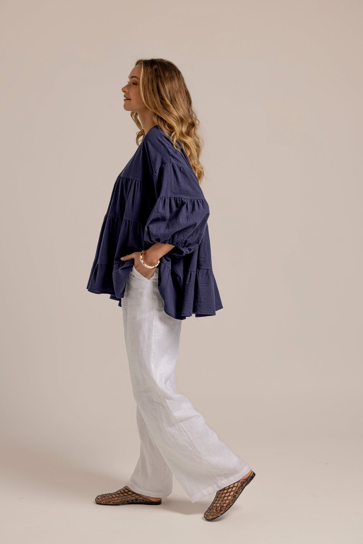 MAYA BLOUSE - NAVY