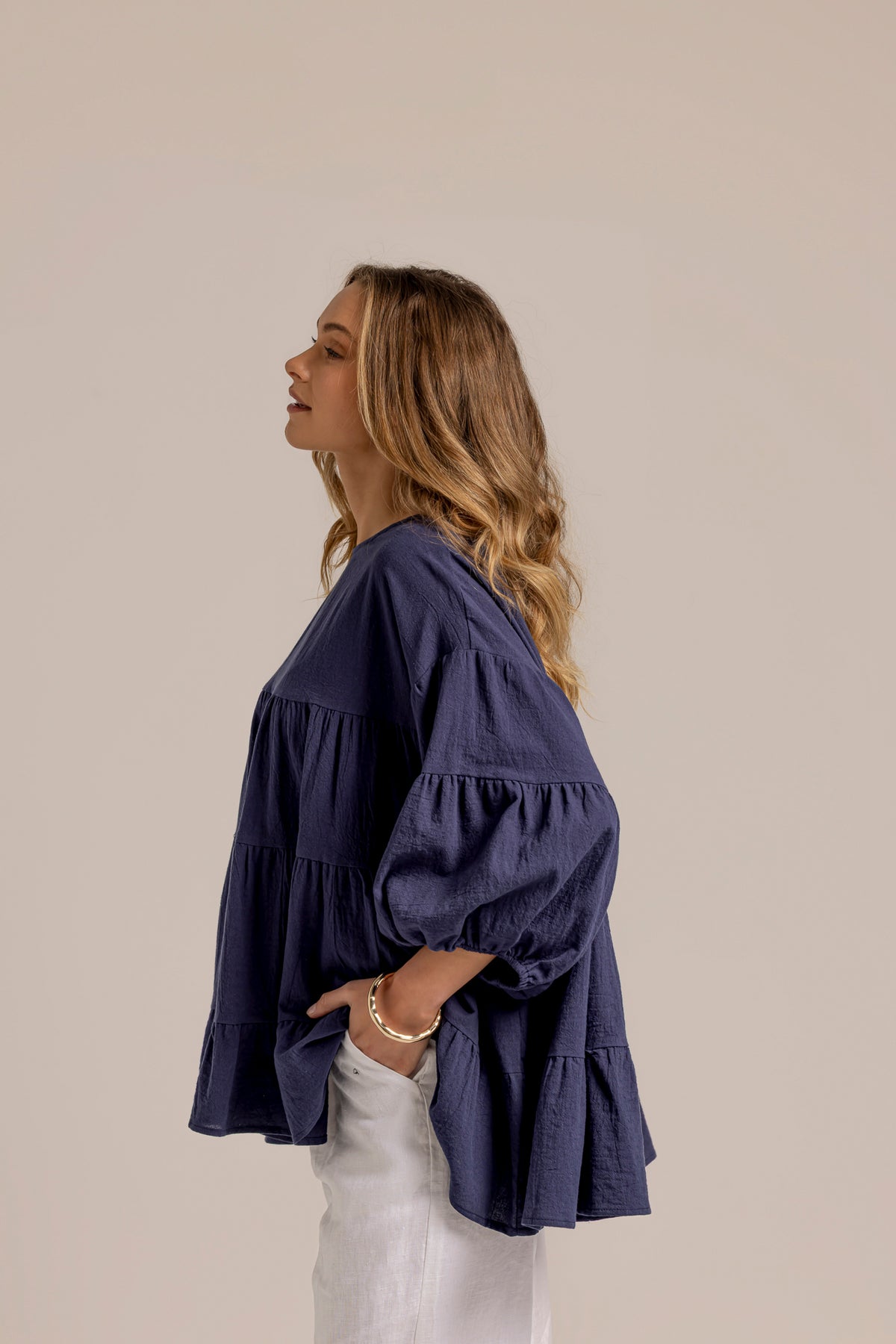 MAYA BLOUSE - NAVY