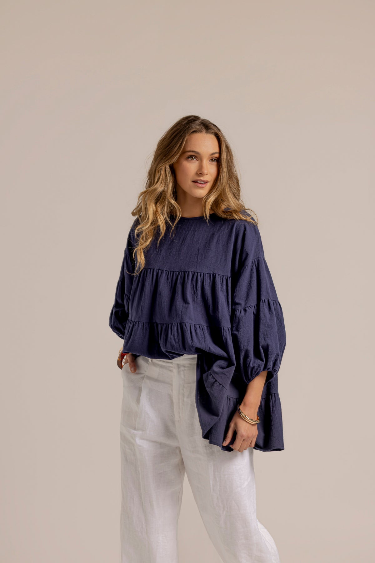 MAYA BLOUSE - NAVY