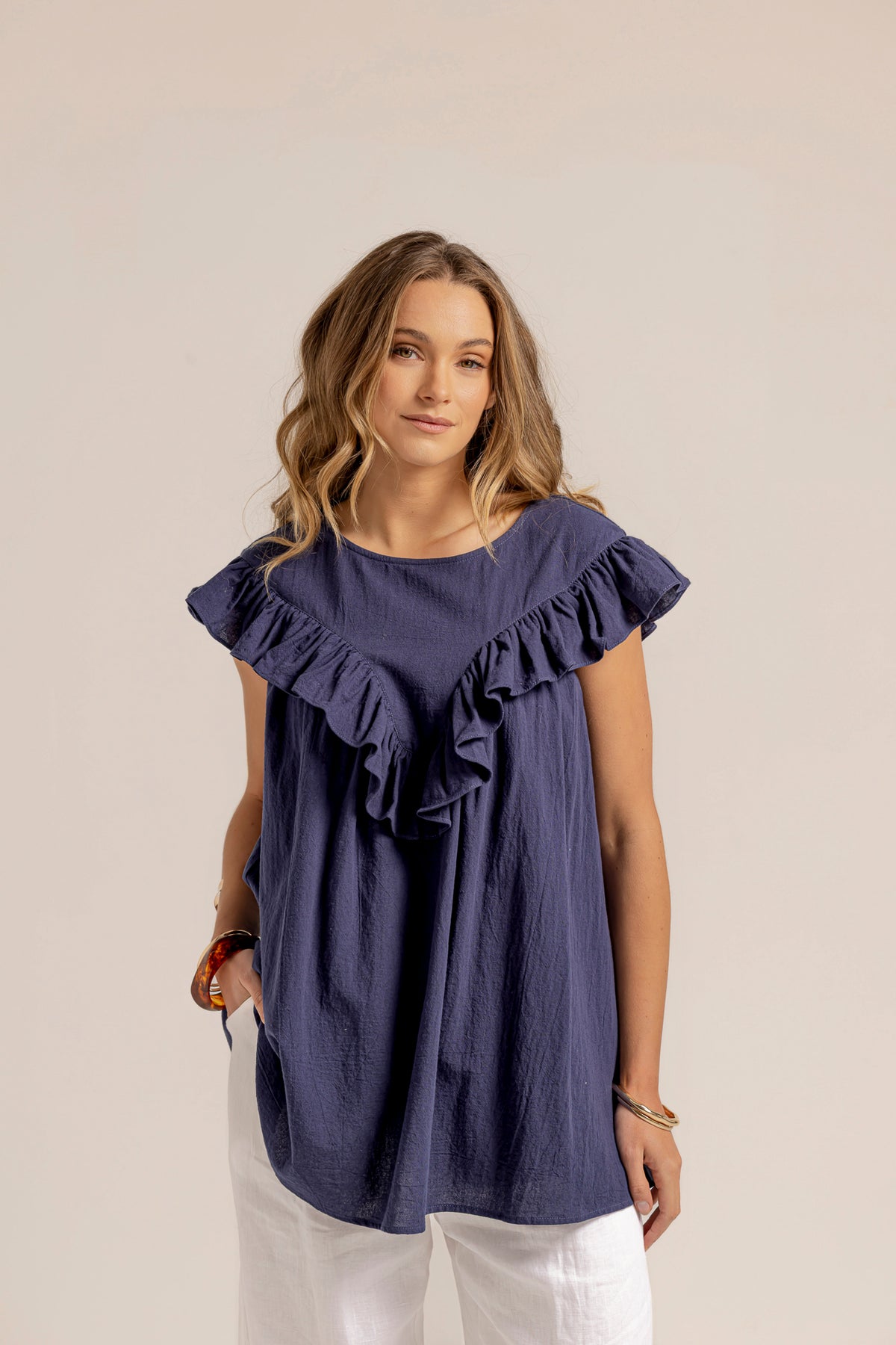 PERCY BLOUSE - NAVY