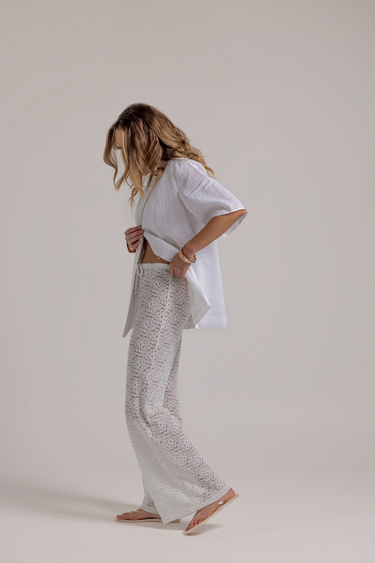 LARA LACE PANT - WHITE