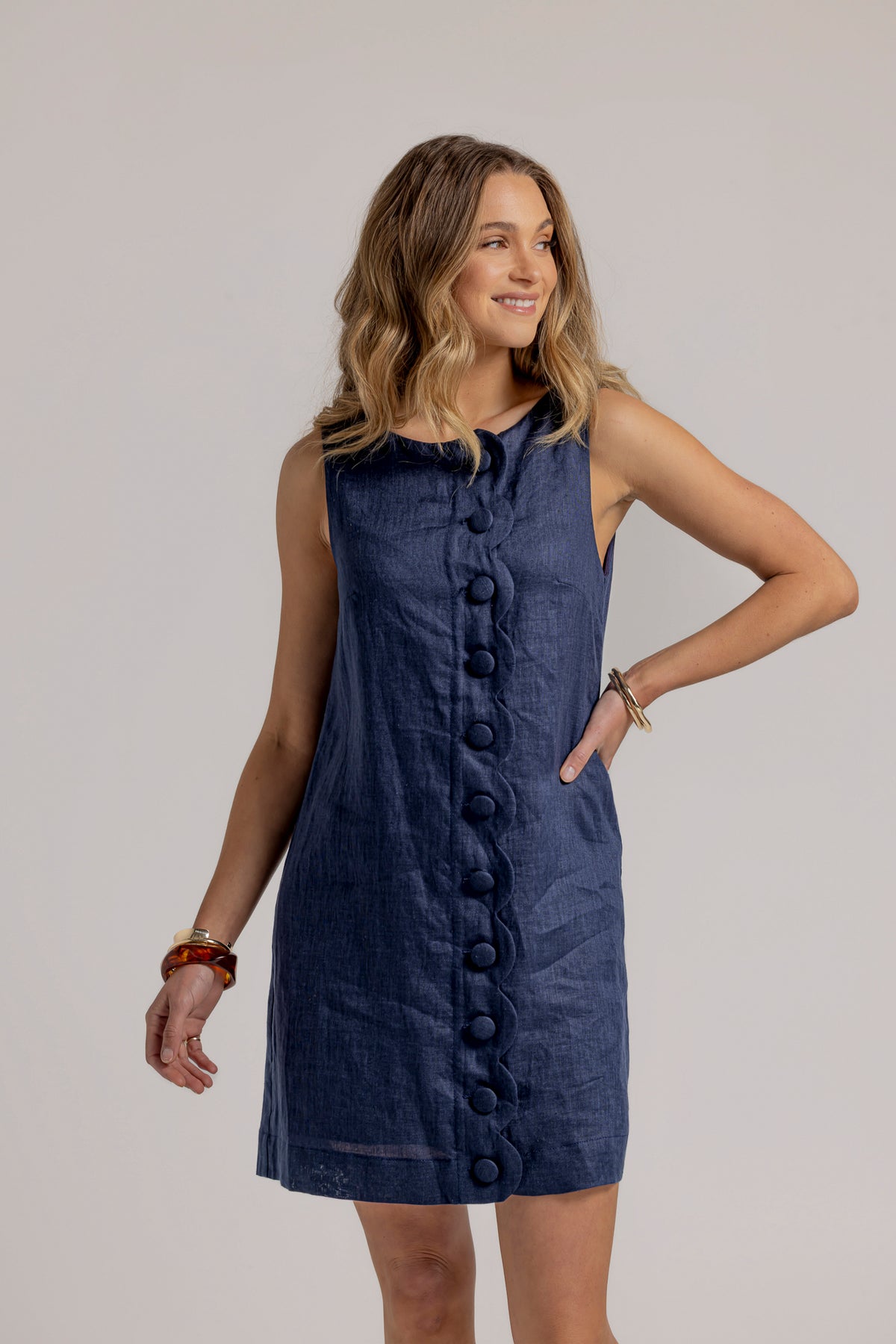 ESME DRESS - NAVY