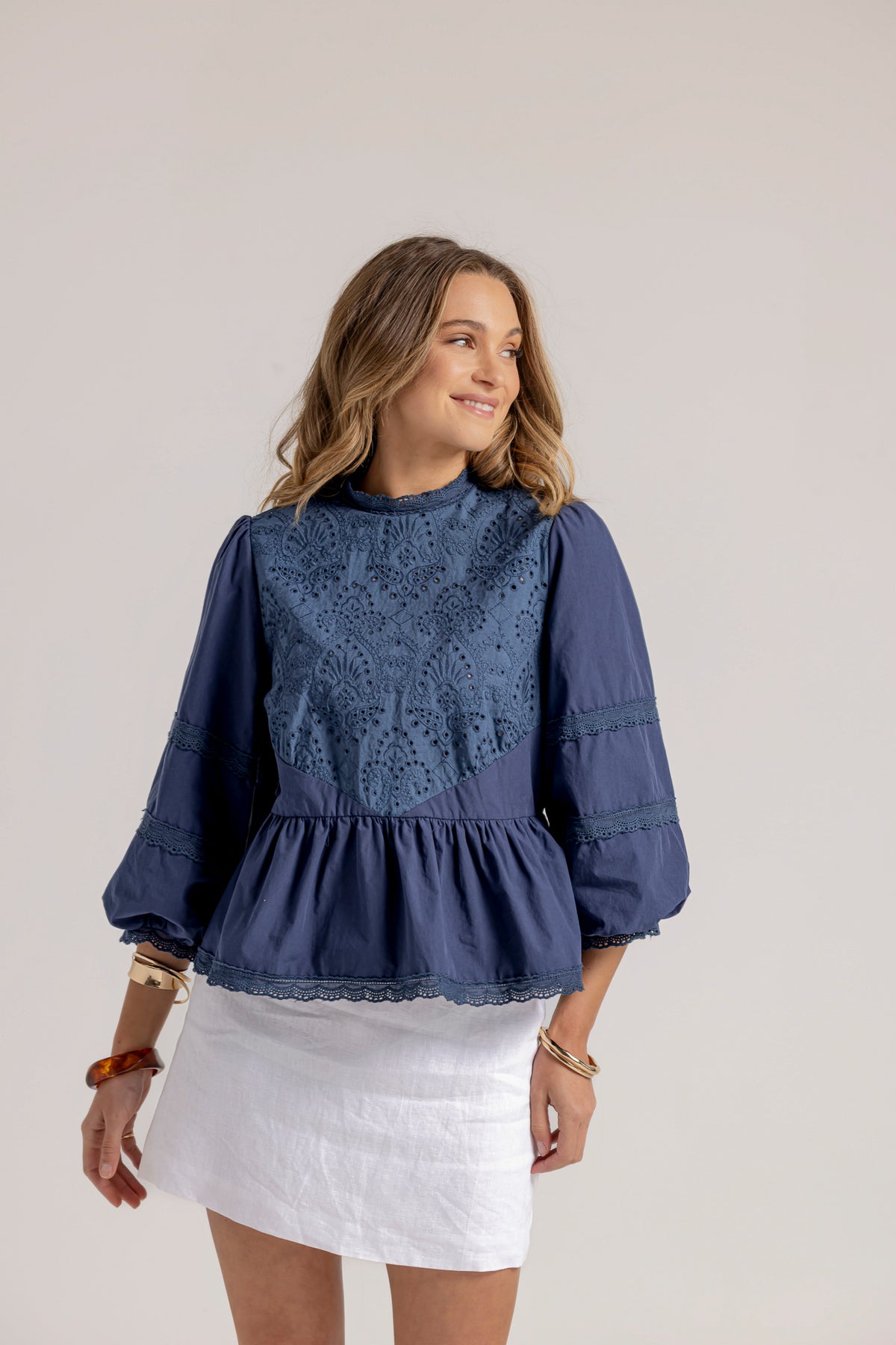 SLOANE BLOUSE - NAVY