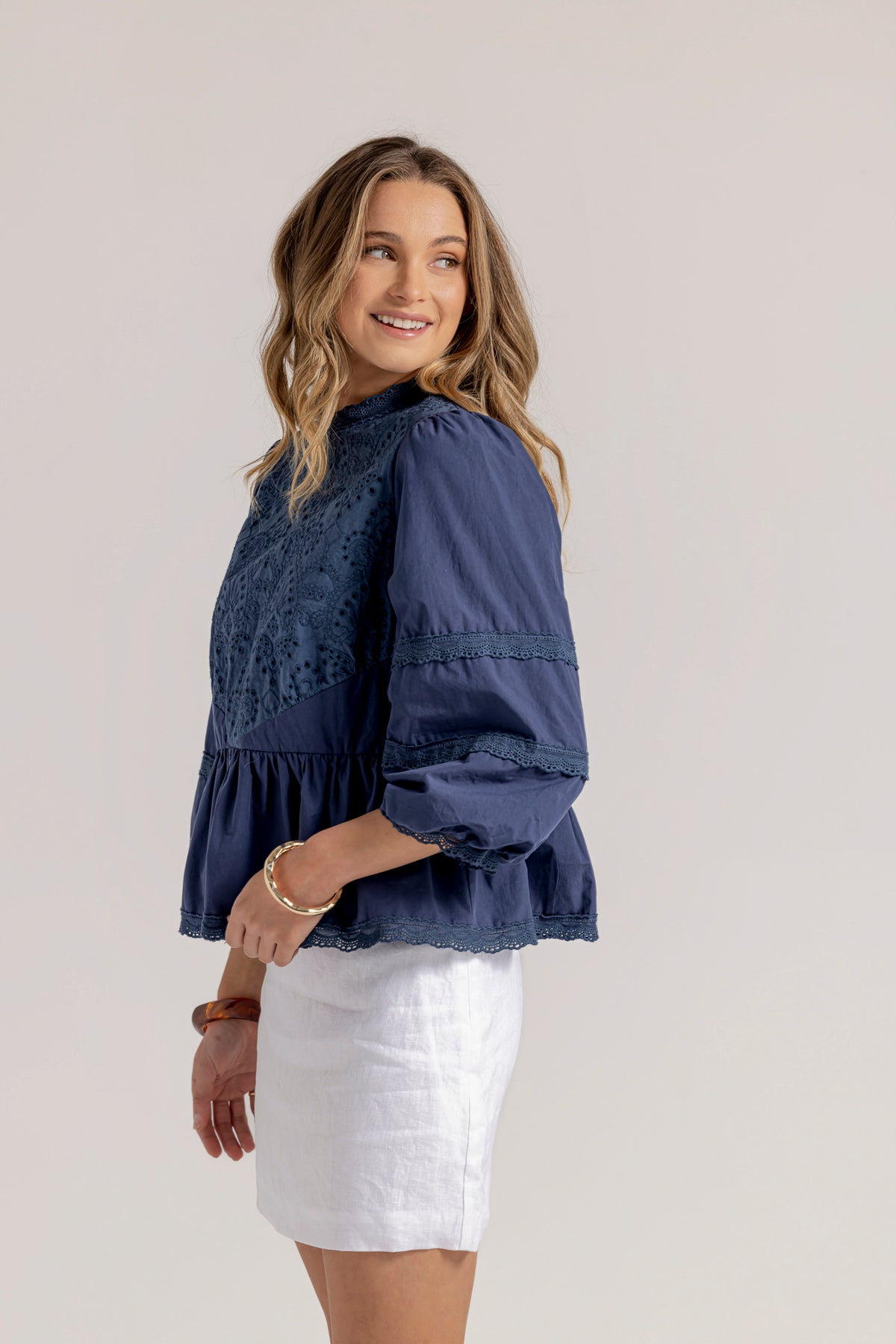 SLOANE BLOUSE - NAVY