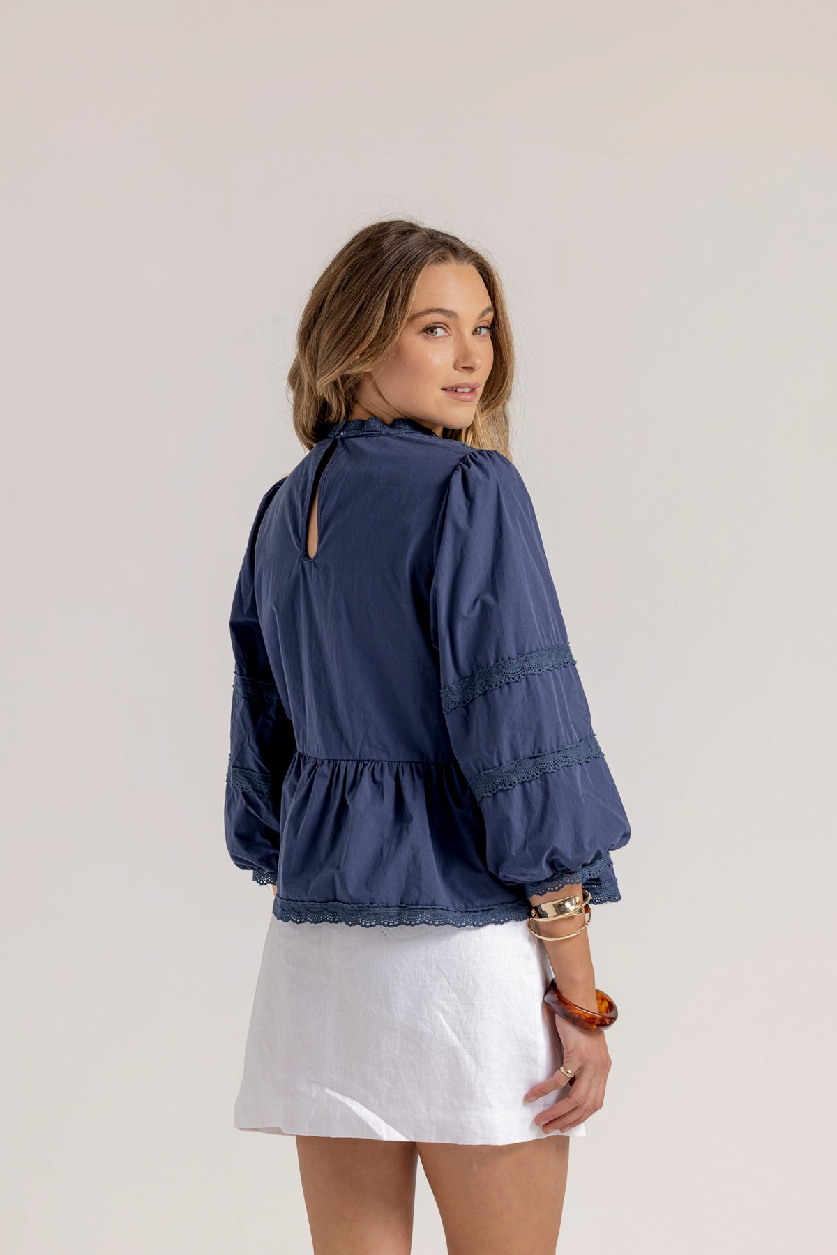 SLOANE BLOUSE - NAVY