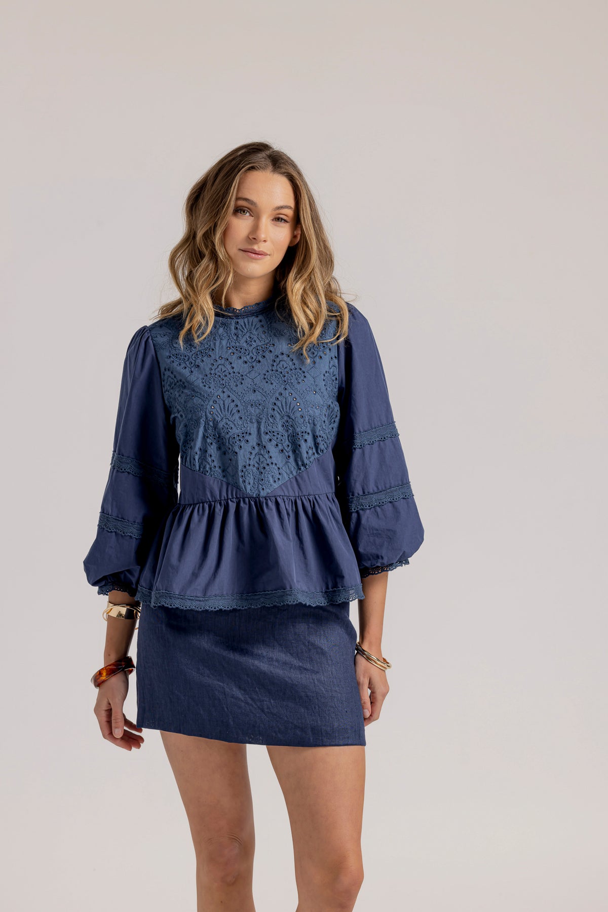 SLOANE BLOUSE - NAVY