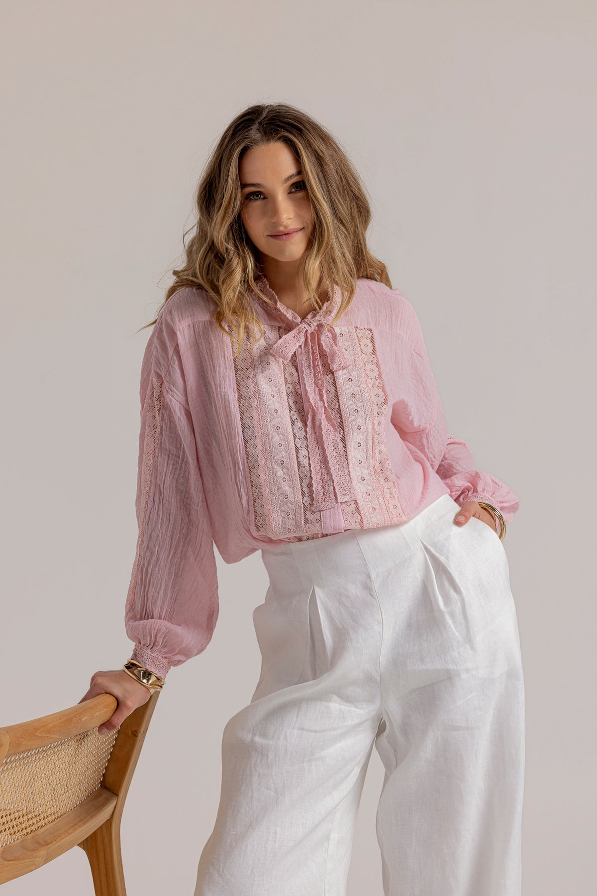 BESSIE BLOUSE - BLUSH