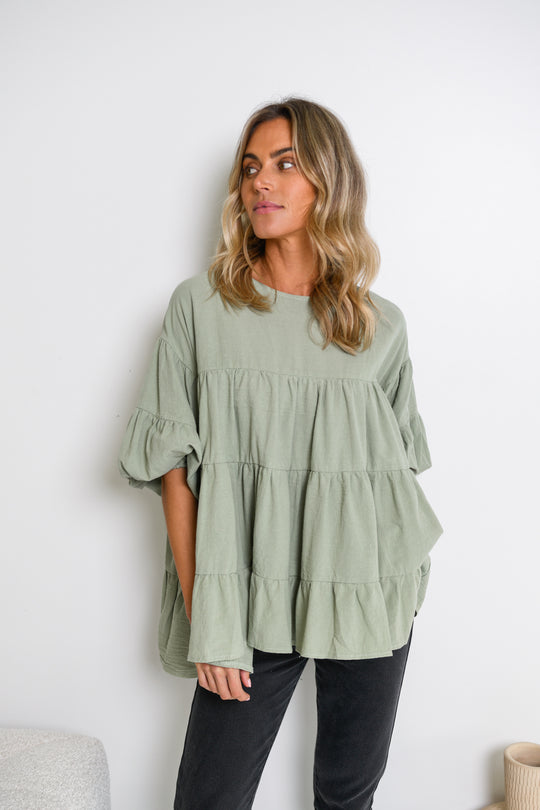 MAYA BLOUSE - MOSS