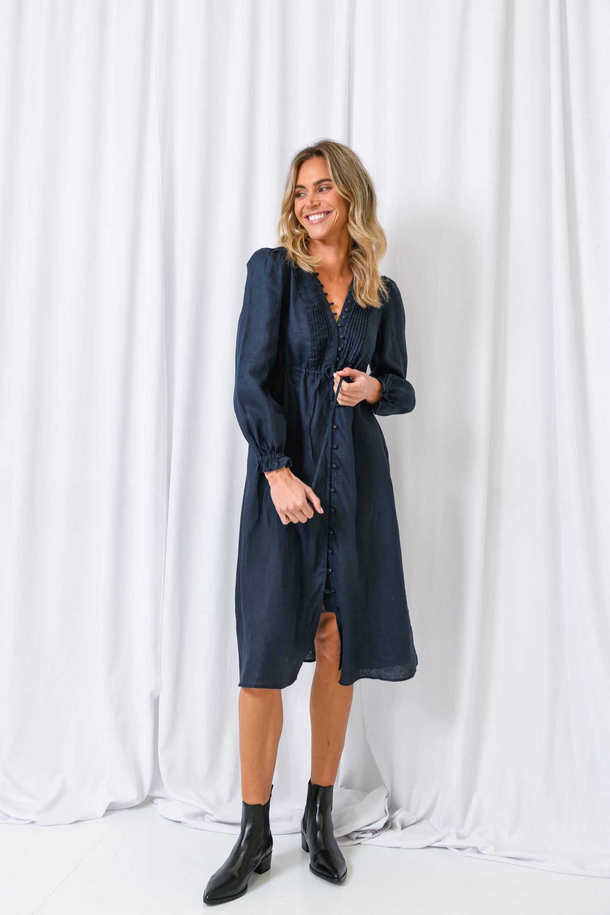 MALLORY DRESS- NAVY