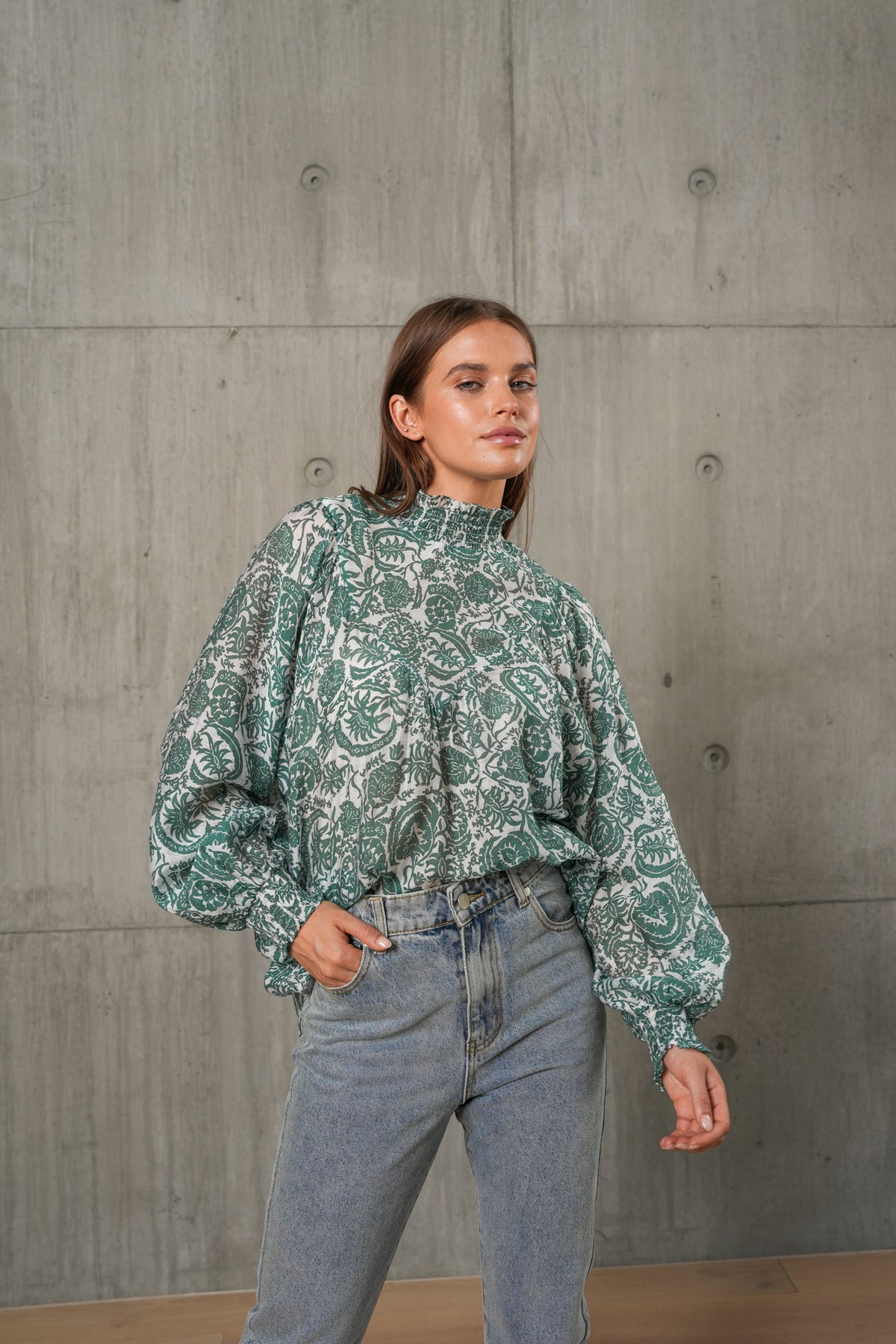 SHANIYA BLOUSE - FOREST