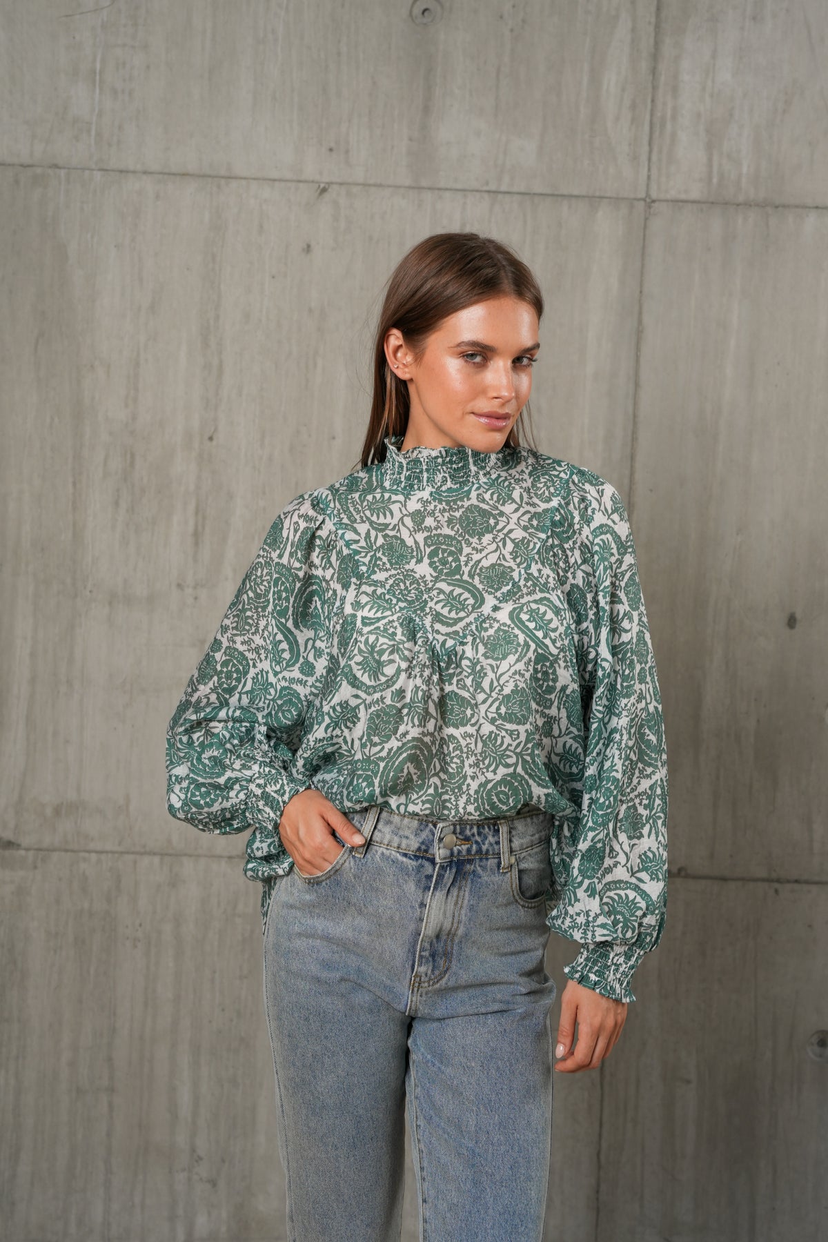 SHANIYA BLOUSE - FOREST