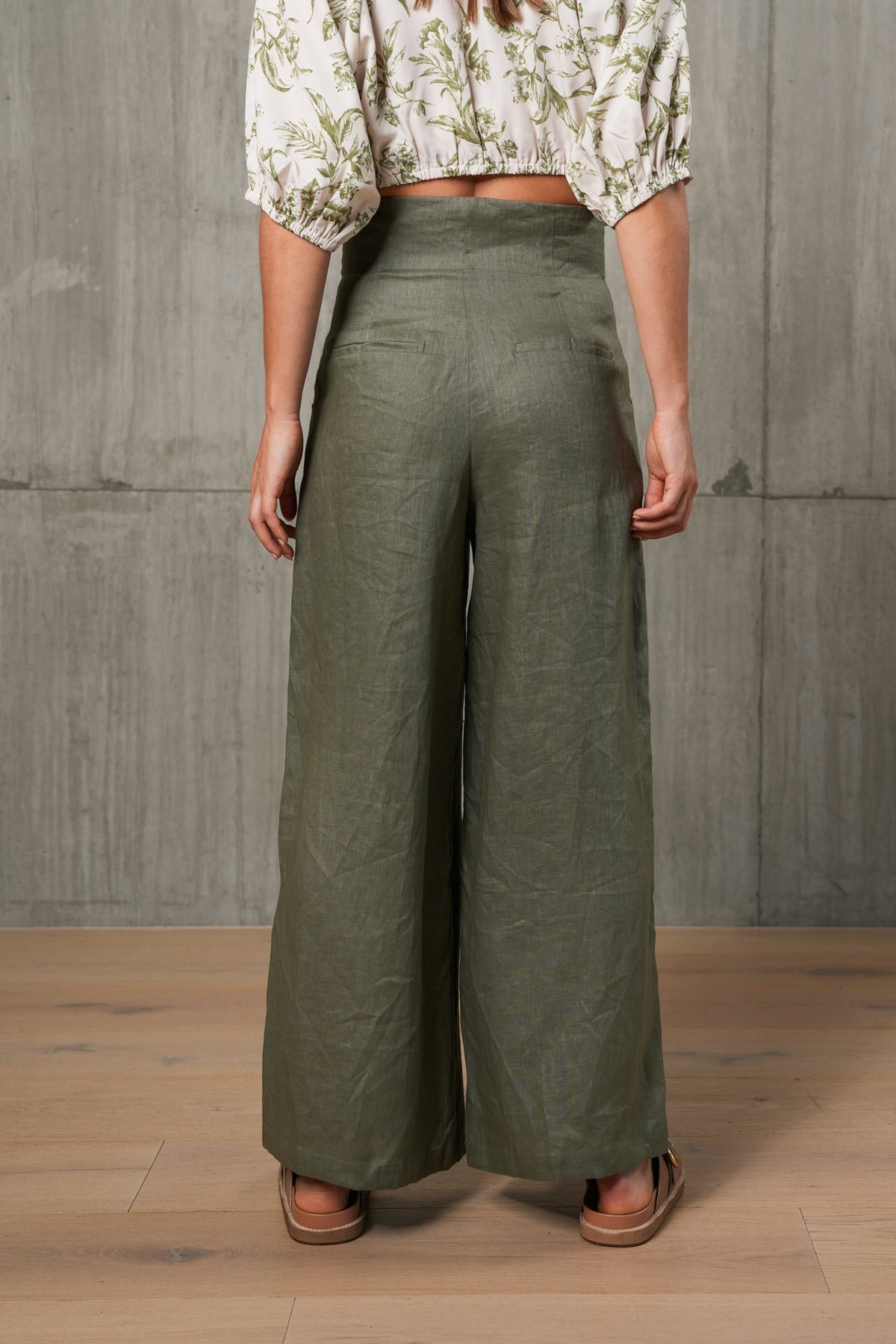 AERE LINEN PANT - Khaki