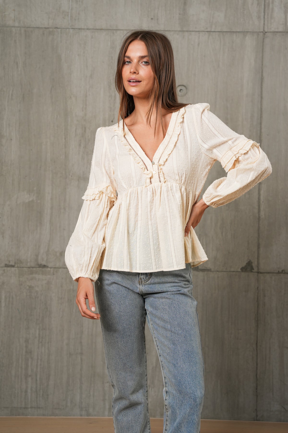 AYLA BLOUSE - BUTTER