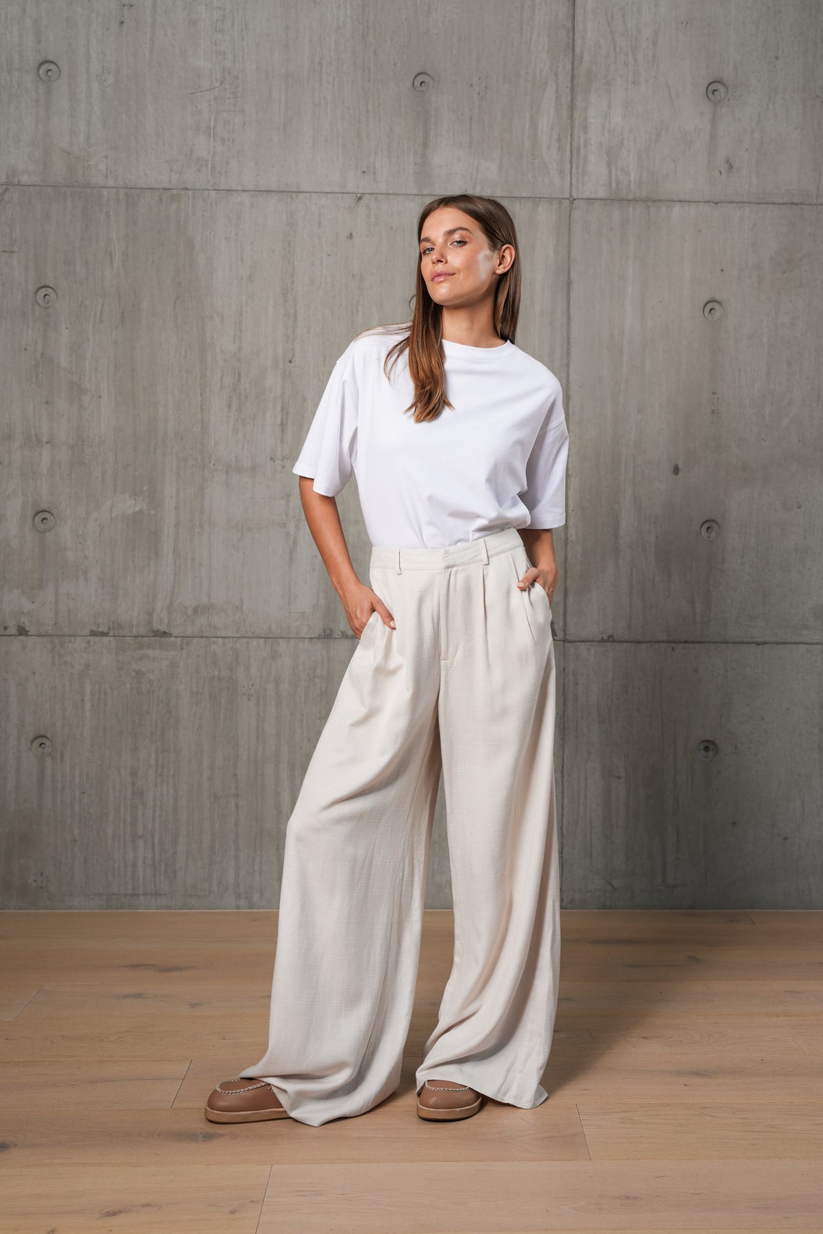 SADIE LINEN PANTS - OAT