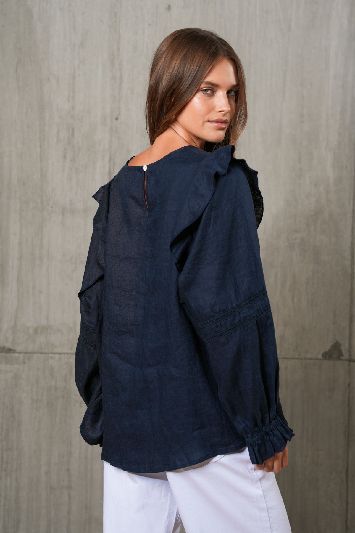 ALYSE BLOUSE- NAVY