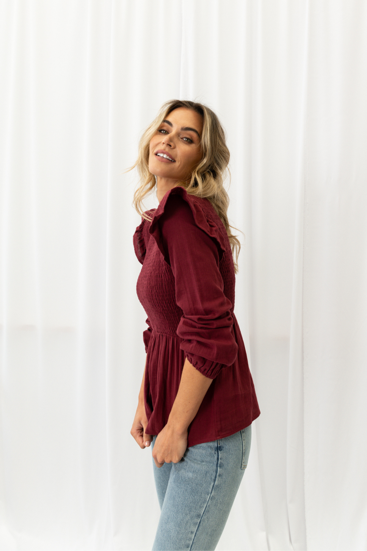 SAILOR BLOUSE - BURGUNDY