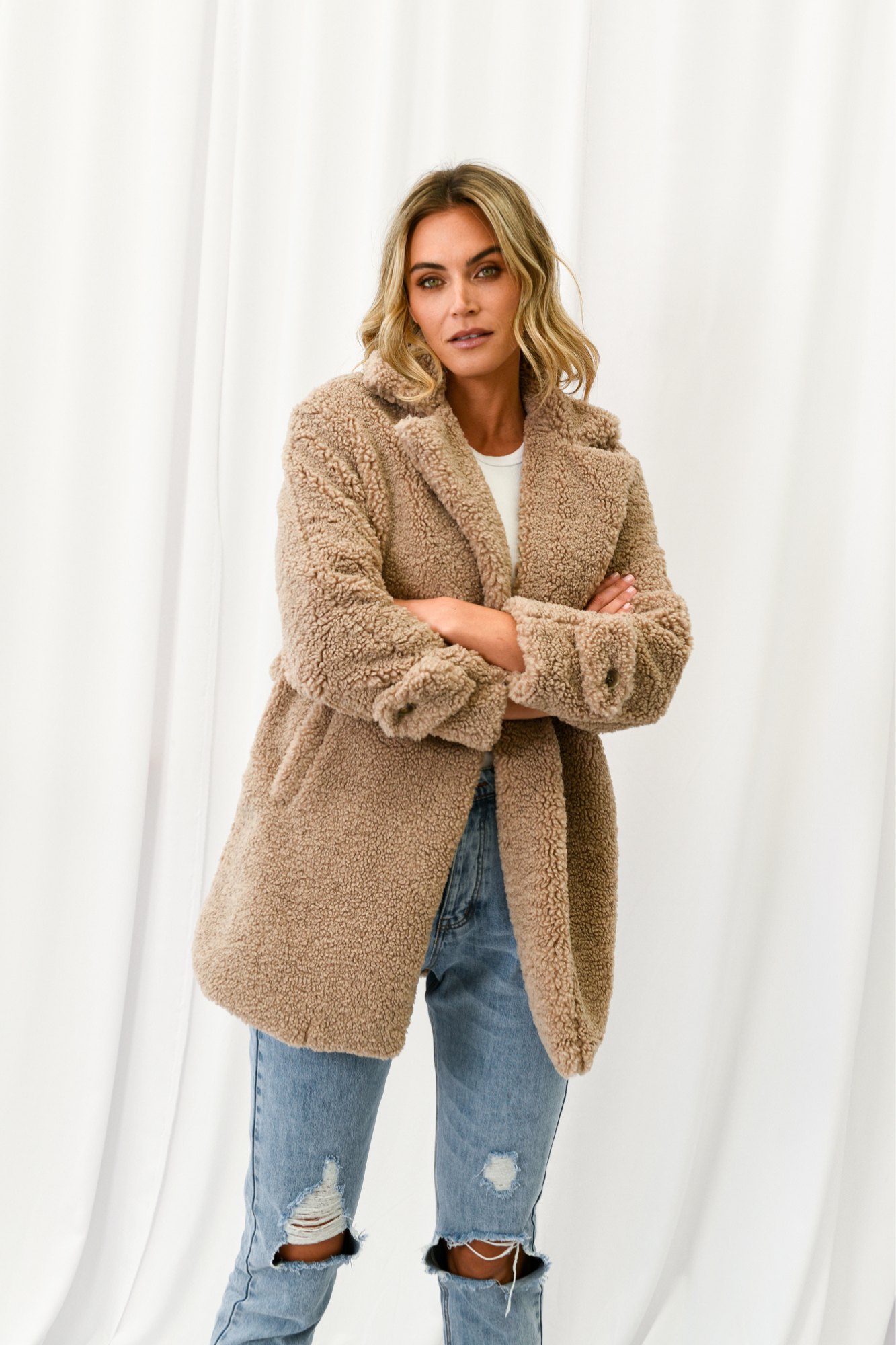 Tan teddy clearance coat