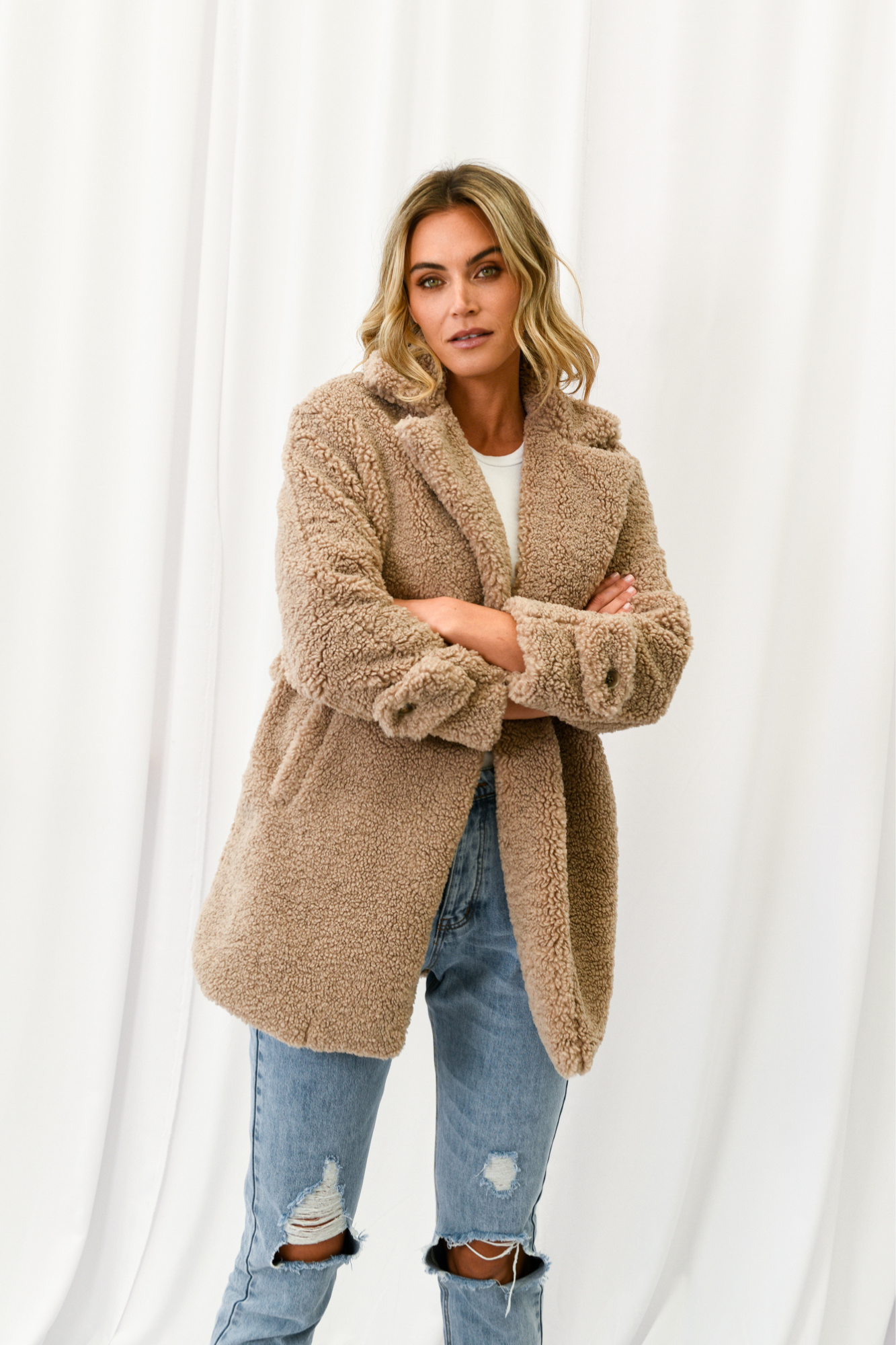 Tan sales teddy coat
