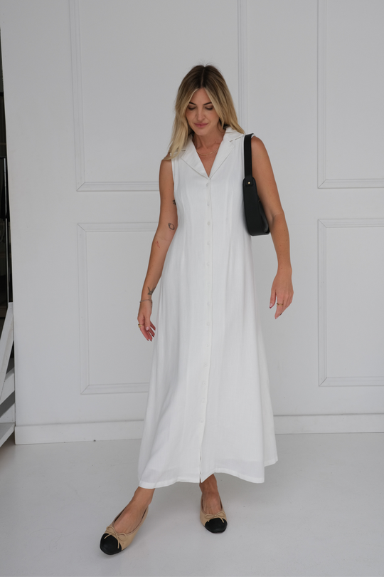 NORAH MIDI DRESS - IVORY