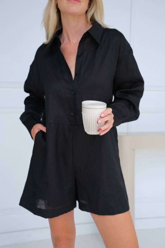 HAVEN PLAYSUIT - BLACK