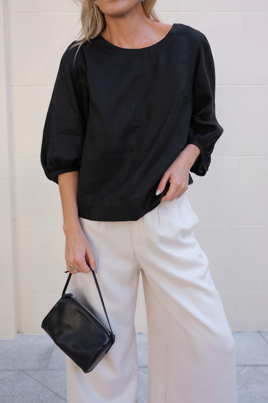 WILLOW BLOUSE -  BLACK