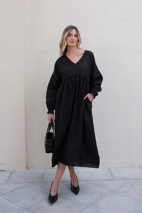 FLORENCE MIDI DRESS - BLACK