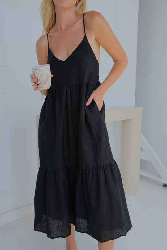 ALORA MIDI DRESS - BLACK