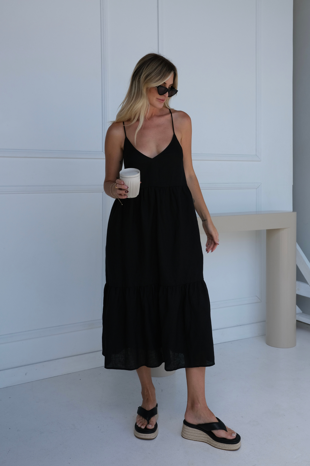 ALORA MIDI DRESS - BLACK